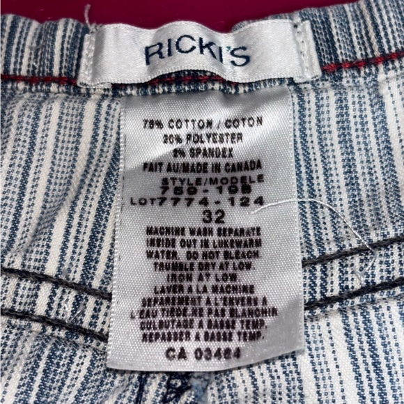 5/$25 Ricki’s Striped Blue Denim Skirt Womens 32 Vintage Western Cowgirl Rodeo - Picture 2 of 9